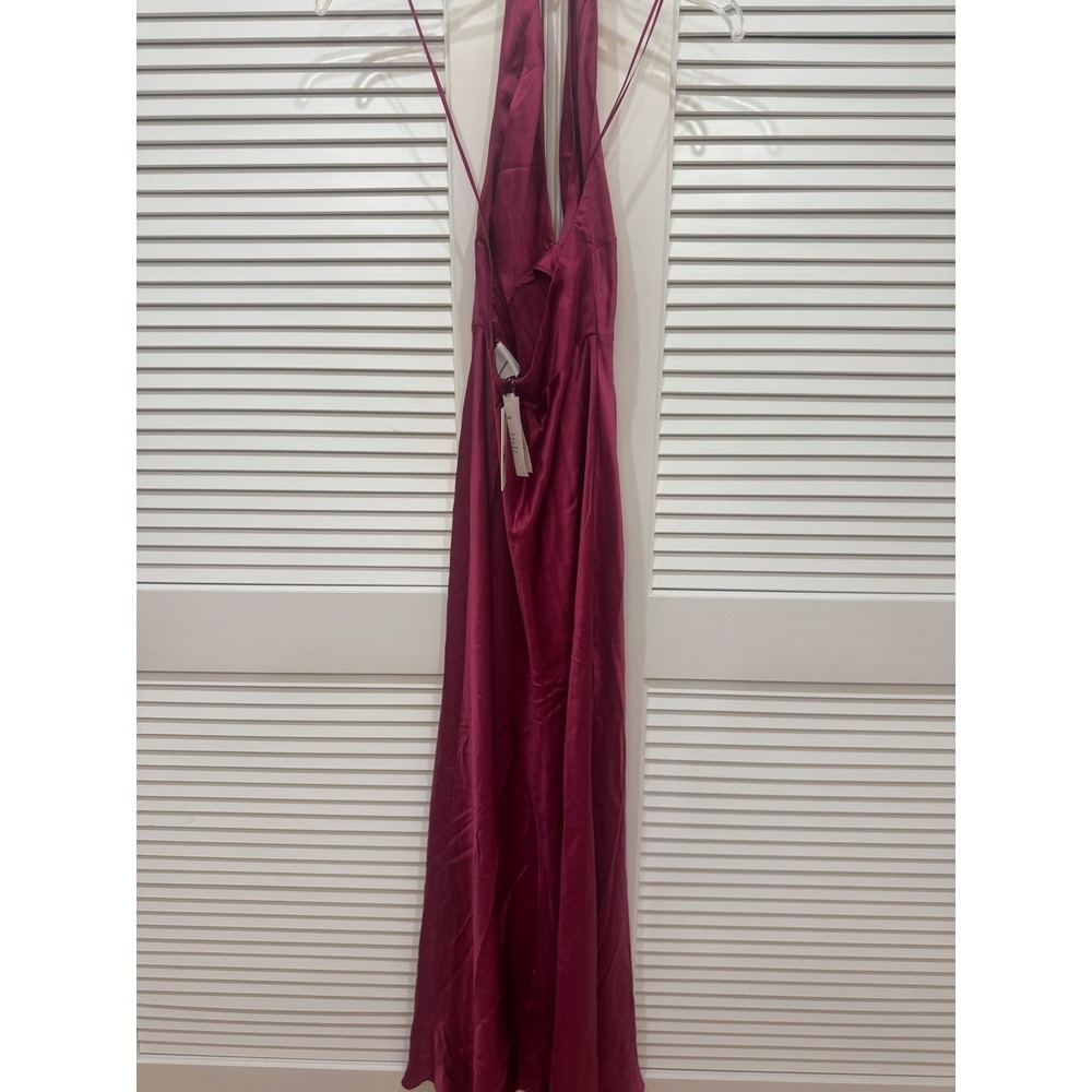 Reformation Daniela Silk Halter Maxi Dress Hibiscus - Picture 6 of 6